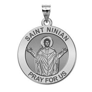 Saint Ninian Round Religious Medal  EXCLUSIVE 
