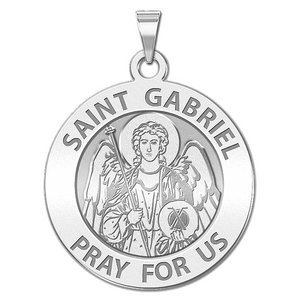 Saint Gabriel Round Religious Medal   EXCLUSIVE 
