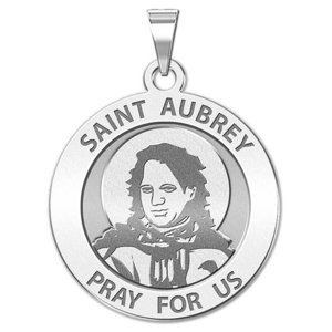 Saint Aubrey Round Religious Medal  EXCLUSIVE 