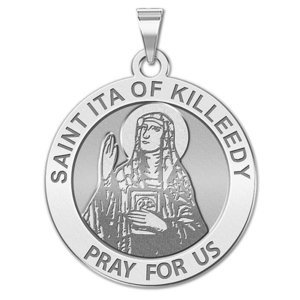 Saint Ita of Killeedy Round Religious Medal   EXCLUSIVE 