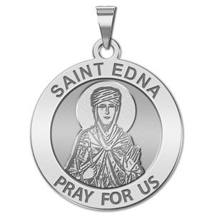 Saint Edna Round Religious Medal  EXCLUSIVE 