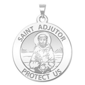Saint Adjutor Round Religious Medal    EXCLUSIVE 