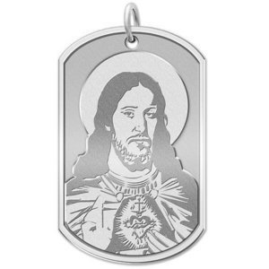 Sacred Heart of Jesus Dog tag Religious Medal  EXCLUSIVE 