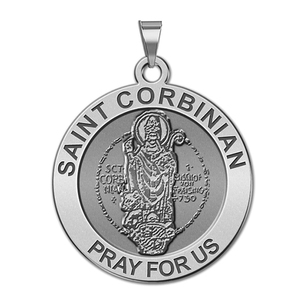 Saint Corbinian Round Religious Medal  EXCLUSIVE 