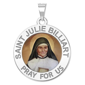 Saint Julie Billiart Round Religious Medal Color