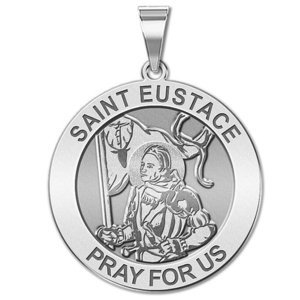 Saint Eustace Religious Round Medal   EXCLUSIVE 