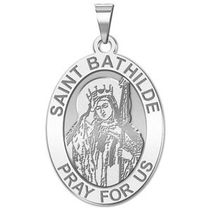 Saint Bathilde Oval Religious Medal  EXCLUSIVE 