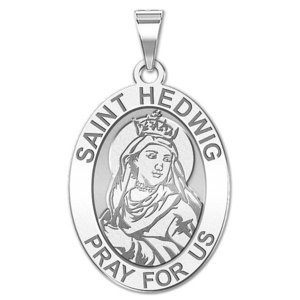 Saint Hedwig OVAL Religious Medal   EXCLUSIVE 