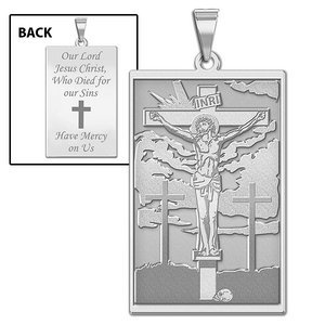  The Crucifixion of Jesus  Doubled Sided Rectangle Religious Medal  EXCLUSIVE 