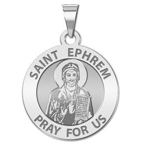 Saint Ephrem Round Religious Medal   EXCLUSIVE 