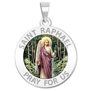 Saint Raphael  Color EXCLUSIVE  Religious Medal