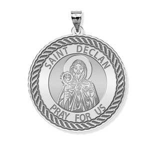 Saint Declan Round Rope Border Religious Medal