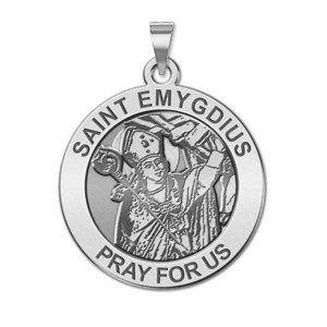 Saint Emygdius Round Religious Medal