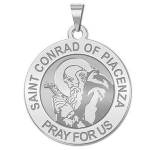 Saint Conrad of Piacenza Round Religious Medal    EXCLUSIVE 
