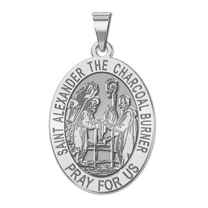 Saint Alexander the Charcoal Burner Oval Religious Medal  EXCLUSIVE 
