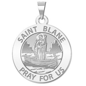 Saint Blane Round Religious Medal   EXCLUSIVE 