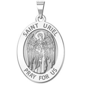 Saint Uriel   Oval Religious Medal  EXCLUSIVE 