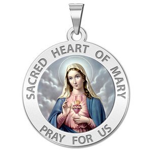 Sacred Heart of Mary Religious Medal  Color EXCLUSIVE 