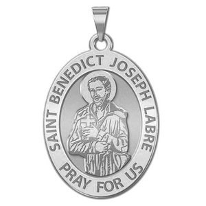 Saint Benedict Joseph Labre Oval Religious Medal  EXCLUSIVE 