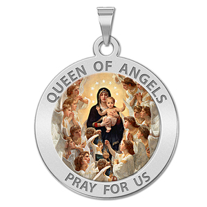 Queen of Angels Religious Medal  Color EXCLUSIVE 