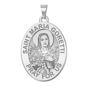 Saint Maria Goretti   Oval Religious Medal   EXCLUSIVE 