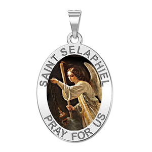 Saint Selaphiel   Oval Religious Medal  EXCLUSIVE 