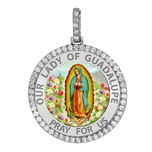 Large Our Lady of Guadalupe Diamond Round Religious Jubilee Medal    EXCLUSIVE 