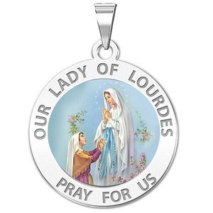 Our Lady of Lourdes Religious Medal    Color EXCLUSIVE 