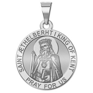 Saint AEthelberht Round Religious Medal   EXCLUSIVE 