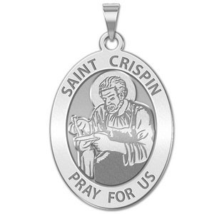 Saint Crispin OVAL Religious Medal   EXCLUSIVE 