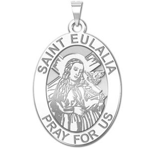 Saint Eulalia Oval Religious Medal   EXCLUSIVE 