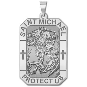 Saint Michael  Rectangular Tag Religious Medal  EXCLUSIVE 