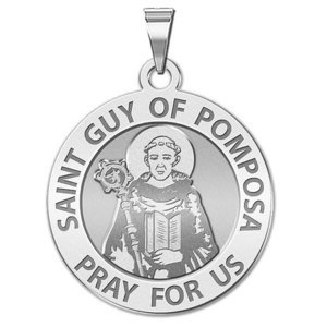Saint Guy of Pomposa Round Religious Medal   EXCLUSIVE 