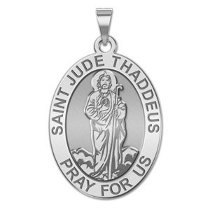 Saint Jude Religious Oval Medal   Full Figure   EXCLUSIVE 
