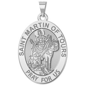 Saint Martin of Tours Religious Oval Medal  EXCLUSIVE 