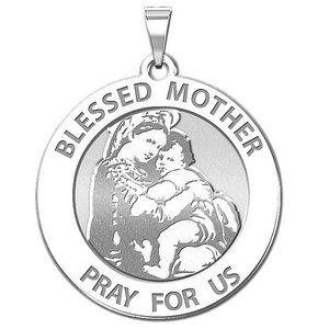  Blessed Mother  Virgin Mary Round Religious Medal   EXCLUSIVE 
