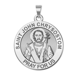 Saint John Chrysostom Round Religious Medal
