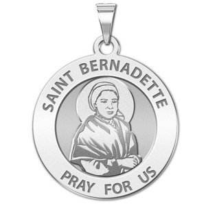 Saint Bernadette  Portrait  Round Religious Medal   EXCLUSIVE 