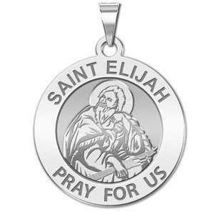 Saint Elijah Round Religious Medal   EXCLUSIVE 