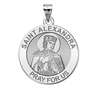 Saint Alexandra Round Religious Medal