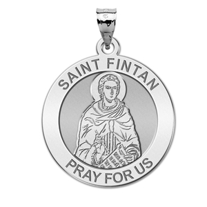 Saint Fintan Round Religious Medal