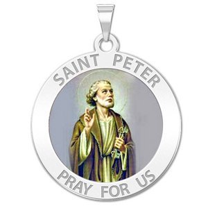 Saint Peter Religious Medal  Color EXCLUSIVE 