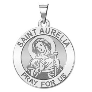 Saint Aurelia Round Religious Medal  EXCLUSIVE 