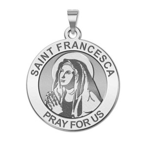 Saint Francesca Round Religious Medal