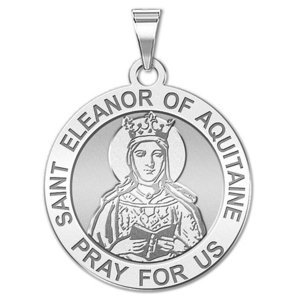 Saint Eleanor of Aquitaine Round Religious Medal   EXCLUSIVE 