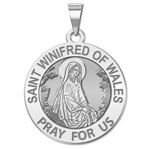 Saint Winifred of Wales Religious Medal  EXCLUSIVE 