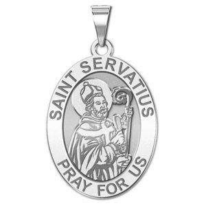 Saint Servatius OVAL Religious Medal   EXCLUSIVE 