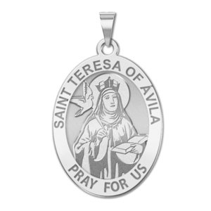 Saint Teresa of Avila   Oval Religious Medal  EXCLUSIVE 