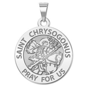 Saint Chrysogonus Round Religious Medal  EXCLUSIVE 