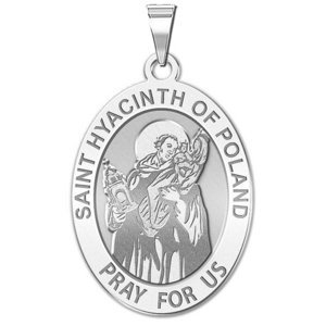 Saint Hyacinth of Poland OVAL Religious Medal   EXCLUSIVE 